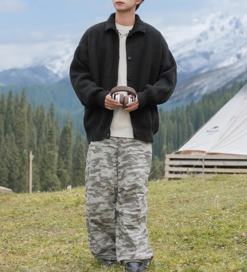 POHADON Men's Button Down Long Sleeve Cardigan Sweater Y2K Trendy Aesthetic Rib Knit Jacket Winter Fall Outfit Grunge Clothes - Image 5