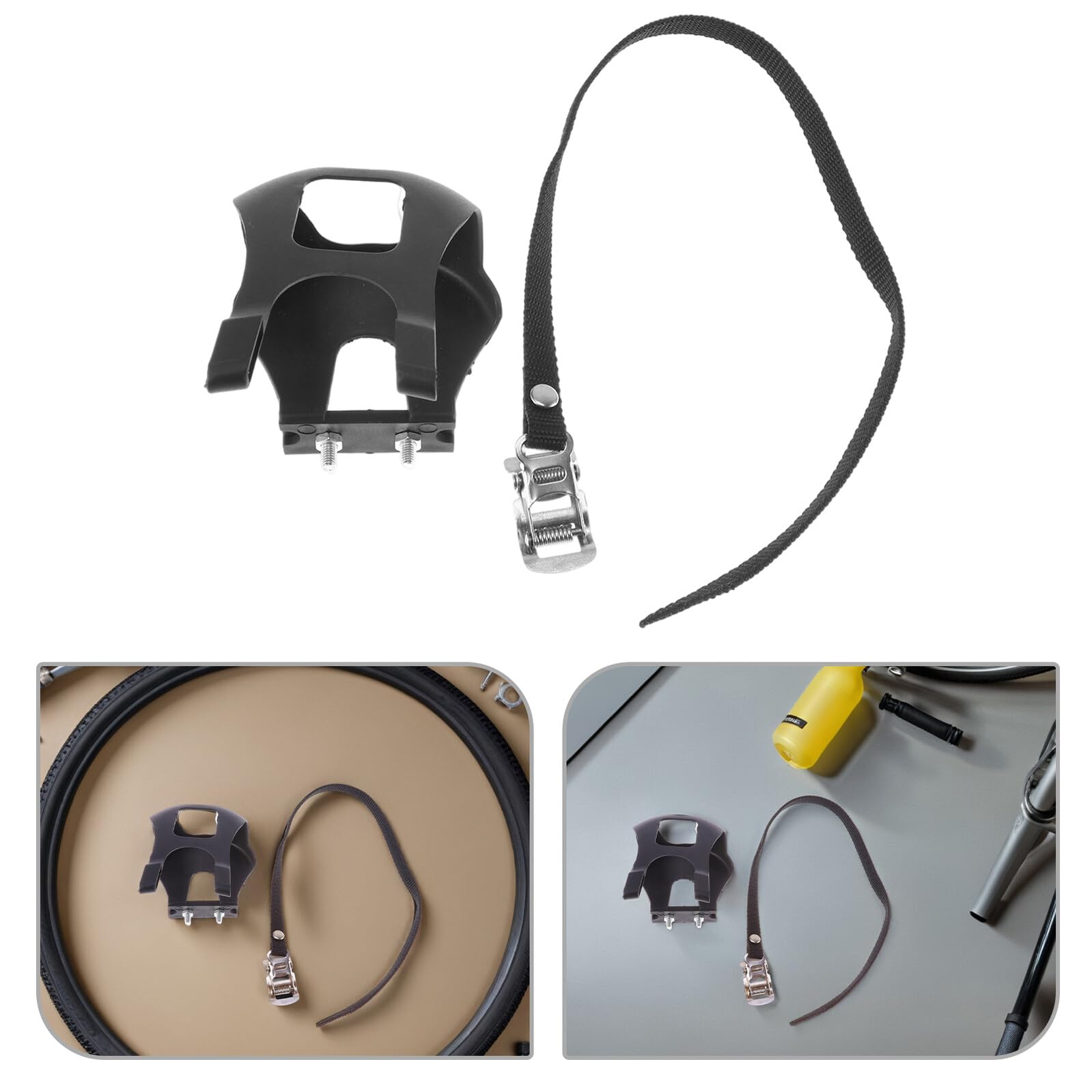VICASKY 6 pezzi Cinghie Pedali Bici Regolabili con Toe Clips Ergonomiche Antiscivolo per Mountain e Road Bike Facili da Installare e Resistenti per Uso Indoor e Outdoor