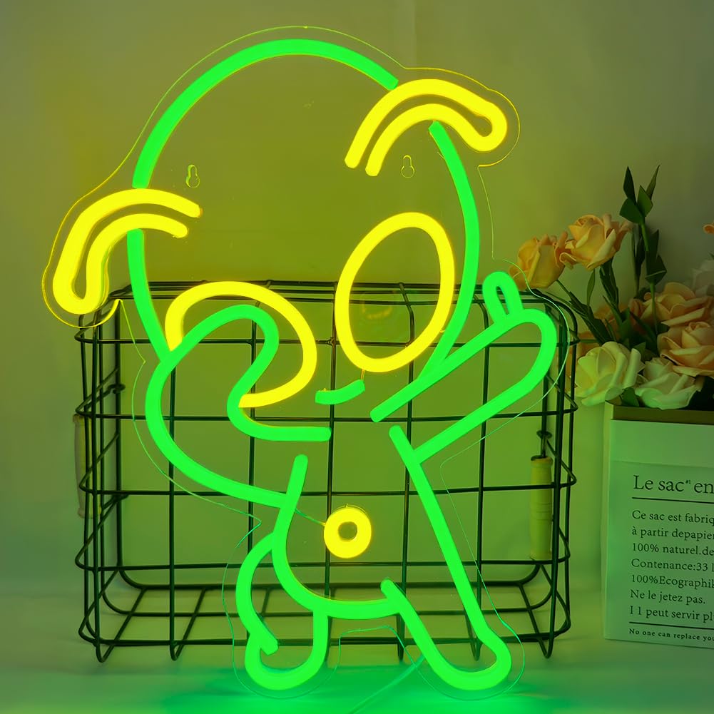 UExnkj-Y Alien Neon Sign, Alien Neon Lights for Wall Decor LED Signs Neon Lights USB Powered Neon Light for Game Room Bar