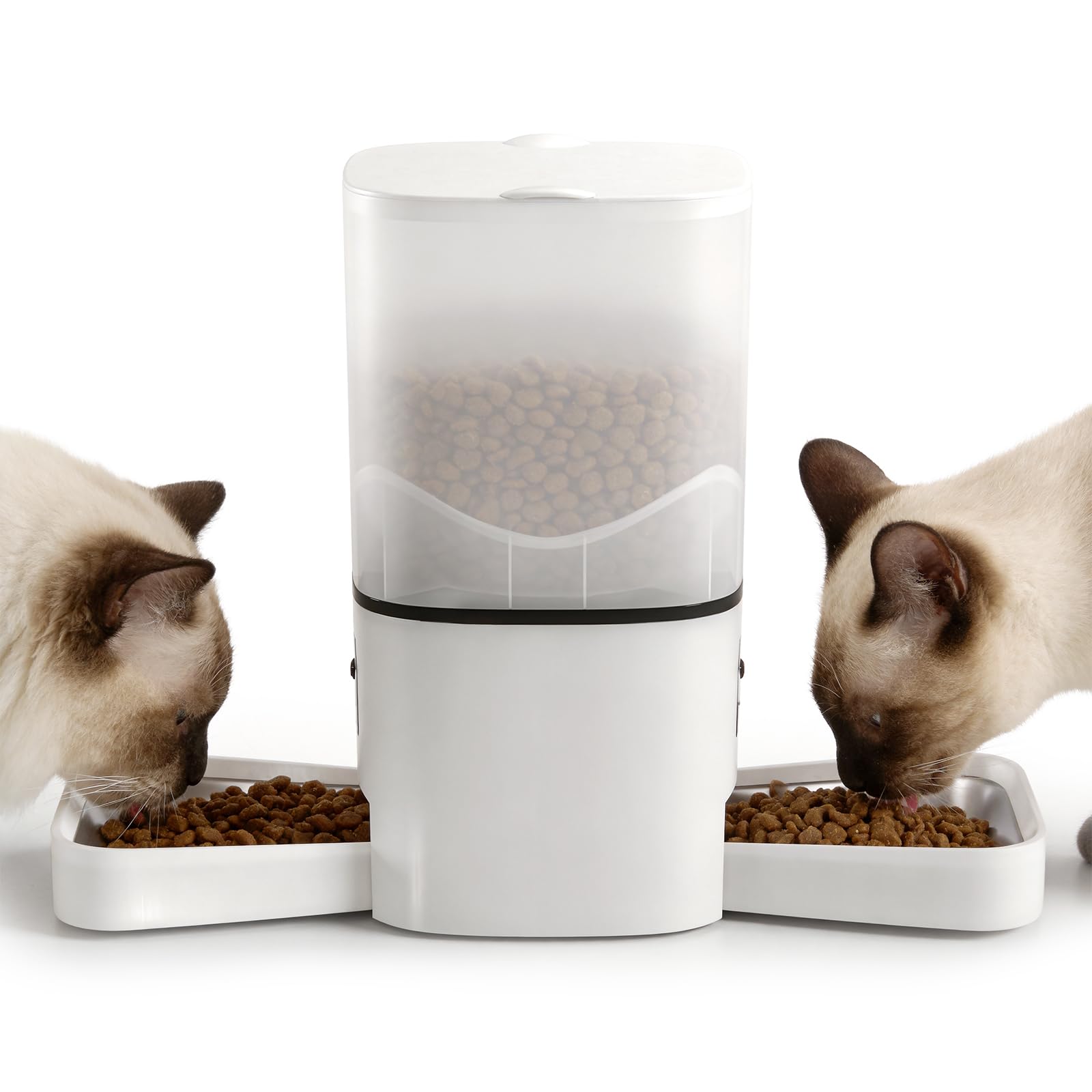 Automatic Cat Feeder with Dual HD Cameras for 2 Cats, 5G/2.4G WiFi Smart Pet Feeder with Night Vision, APP Control, Portion & Schedule Feeding, Multi-Pet Auto Food Dispenser-6L