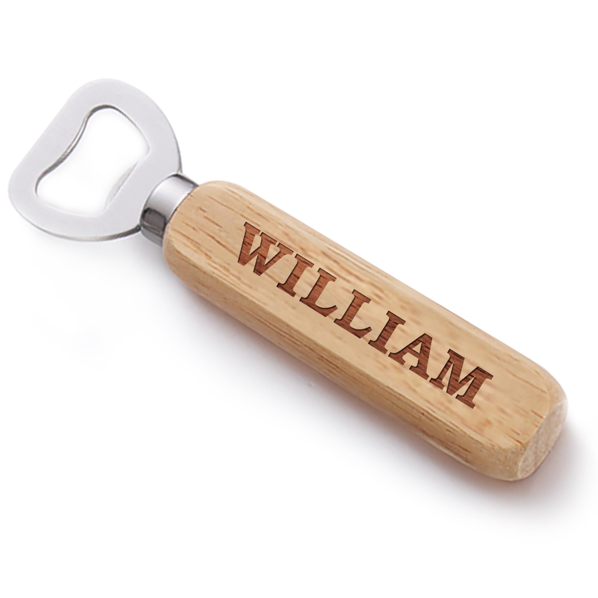 Personalised Wooden Handle Bottle Opener Gifts for Friend Boyfriend Colleague Dad Daddy Uncle Him | Thanks Fathers Day Christmas Birthday Gift Engraved Bottle Opener with Any Name