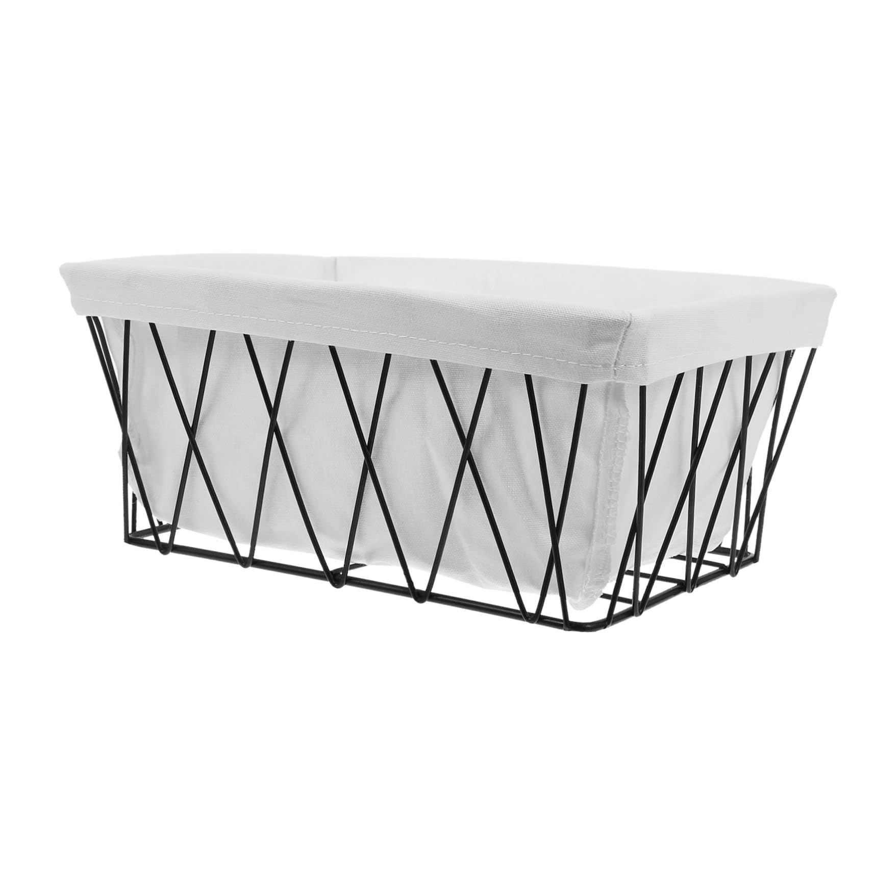 Panier de rangement fil métallique Vaguelly avec doublure amovible pour maison