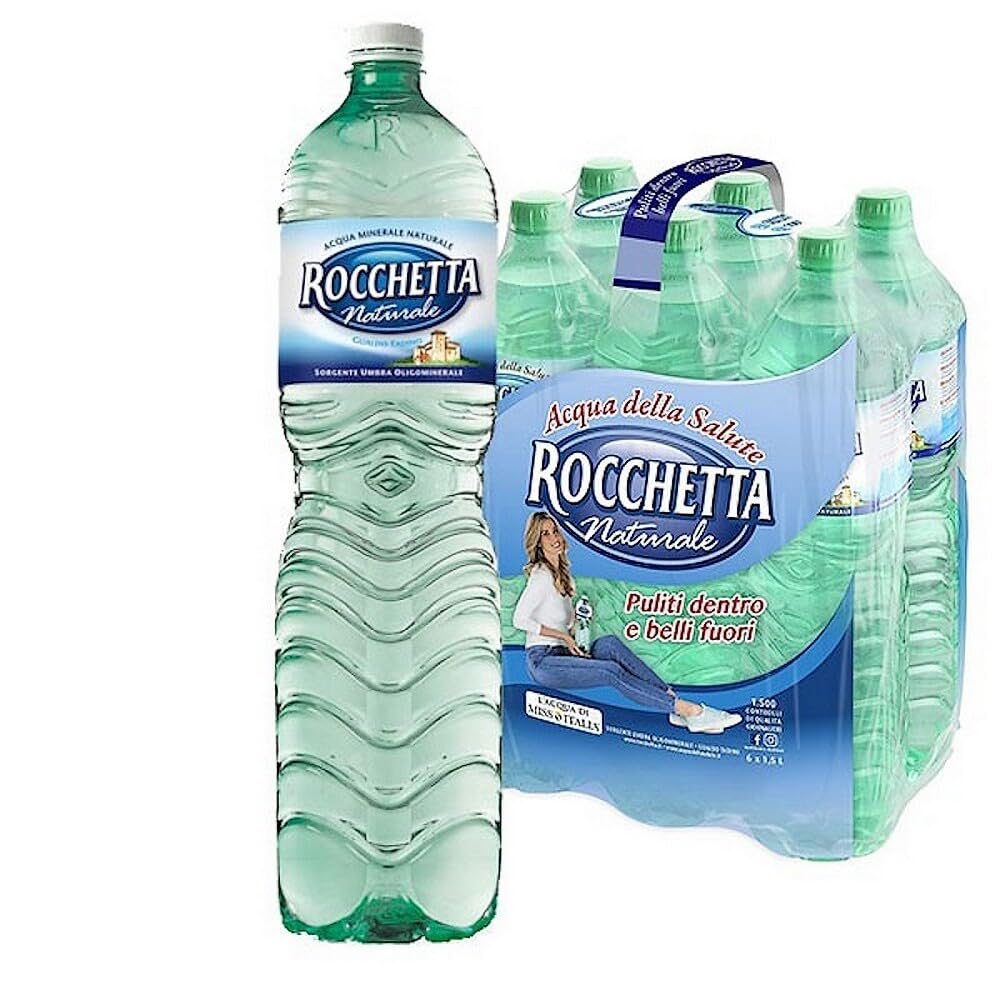 Rocchetta Acqua Minerale Naturale, Bottiglie PET 1,5 L, Confezione da 12 Pezzi