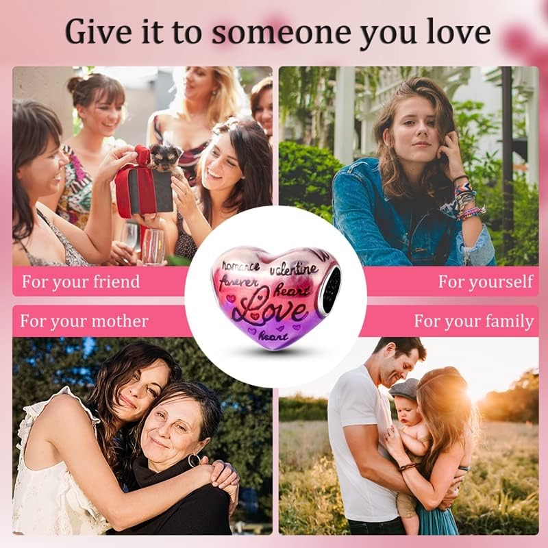 CYCUFF 925 Sterling Silver Charms for Bracelets and Charm Necklaces, Bracelet Pendants Beads Jewellery Gift for Family Friends Women (Love's Word Beads) - Image 6