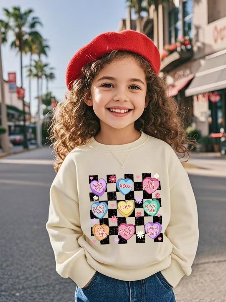 Girl Boy Valentine Sweatshirts Love Print Shirts Long Sleeve Kids Hearts Tops 2-12 Years - Image 2