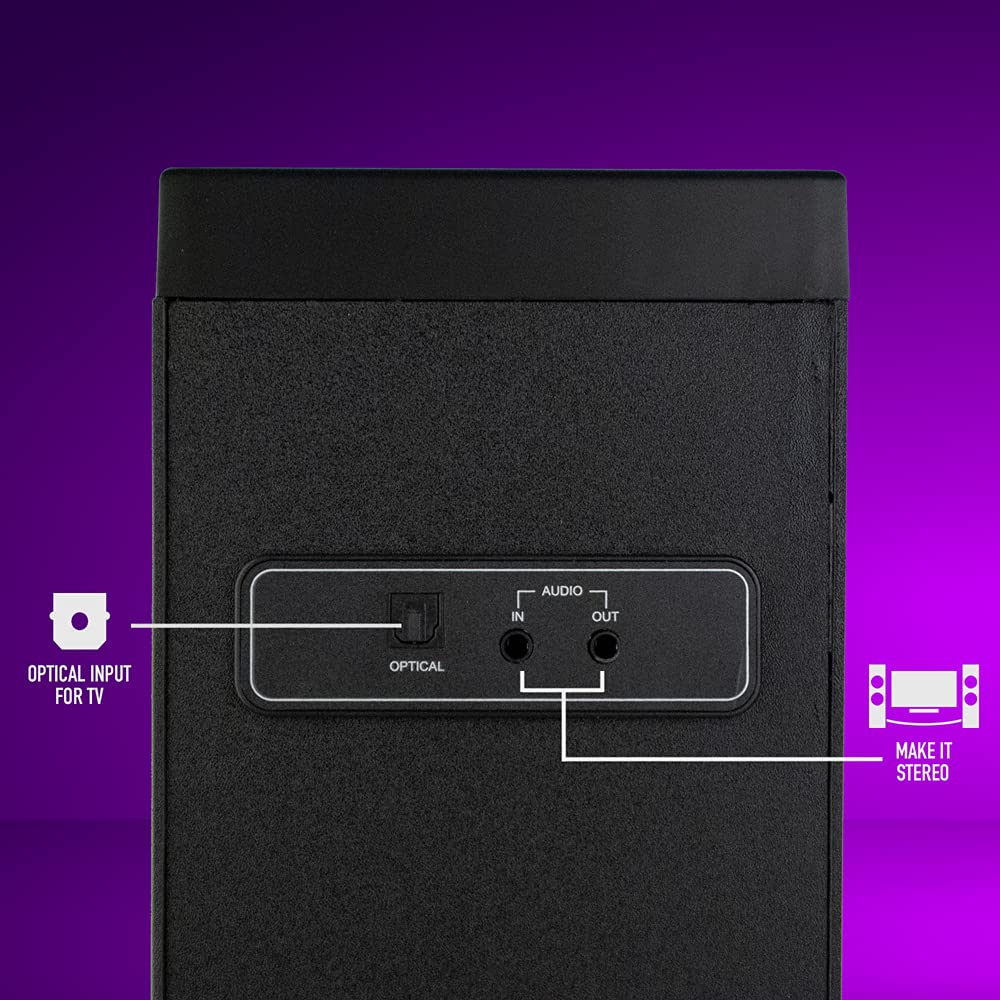 NGS SKY CHARM 2.1- Altoparlante a Torre Bluetooth da 80W con Ingresso Ottico, USB, Radio FM e AUX IN, Nero