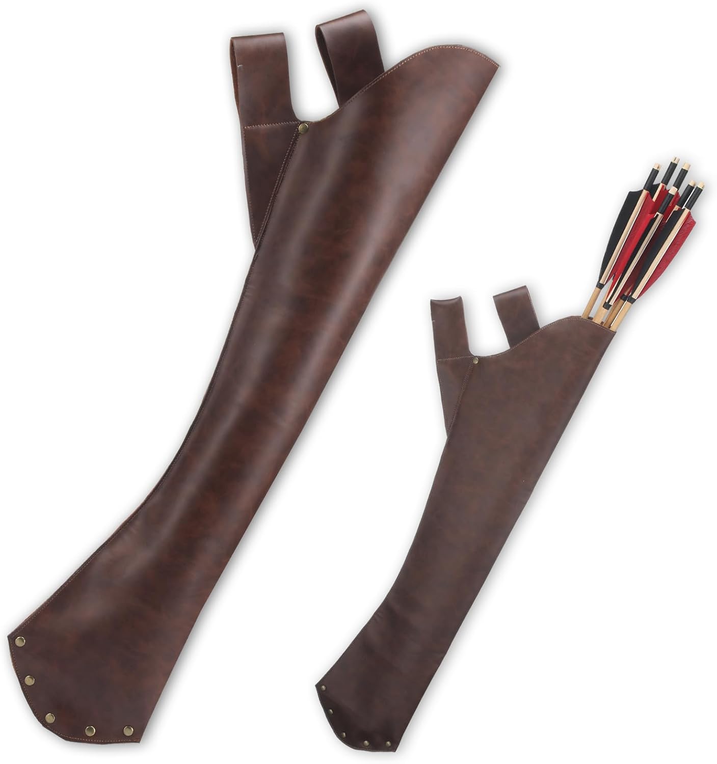 Eccliy Leather Hip Quiver for Arrows Halloween Cosplay Archery Hunting Quiver Arrow Holder Handmade Archer Accessories for Shooting Targeting, Training, Cosplay