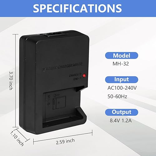 Miniatura 4 de Cámara cargador de batería MH-32 para Nikon EL25 EN-EL25 Z30 Z50 ZFC Z50II baterías recargables de iones de litio
