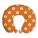 ABAKUHAUS Estrellas Cojín de Viaje para Soporte de Cuello, Estilo del Arte Pop Motivos de historietas, de Espuma con Memoria Respirable y Cómoda, 30x30 cm, Vermilion Amarillo