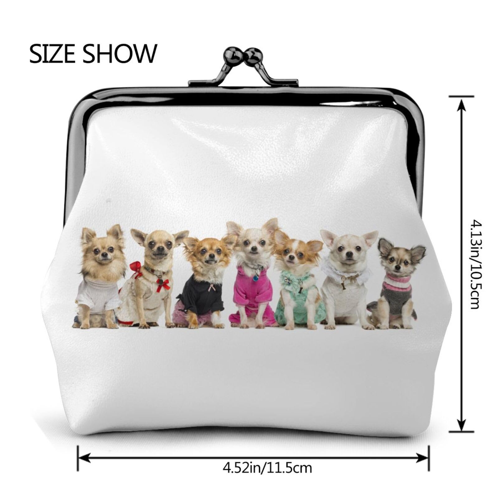 Amazon.co.jp: がま口財布 かわいい チワワ 犬 小銭入れ 親子がま口 