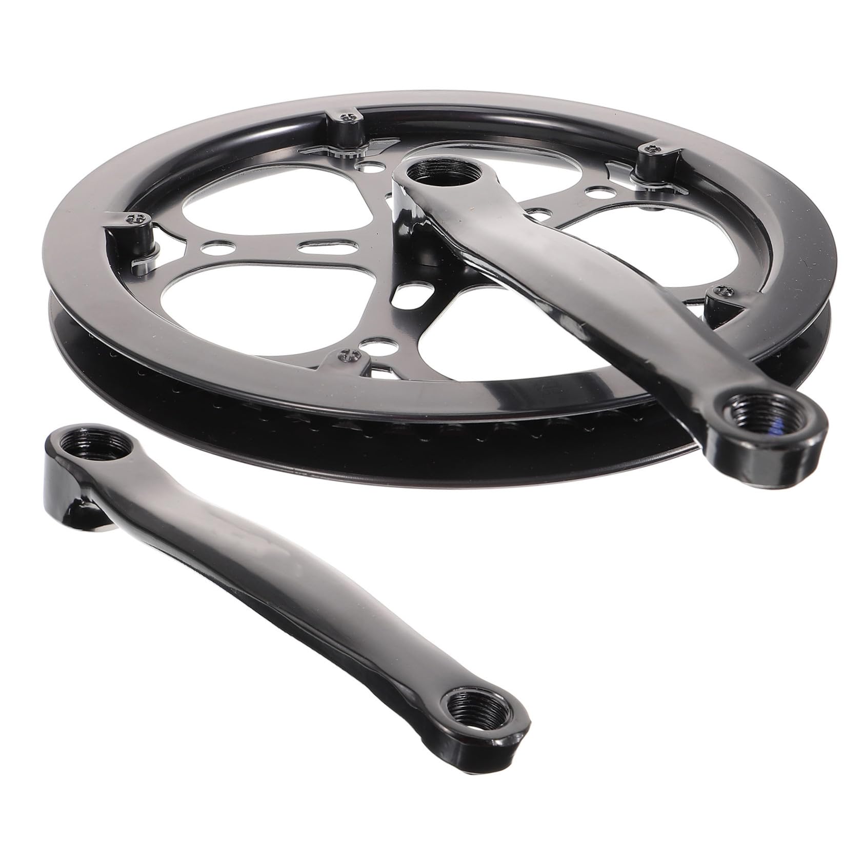 Mikikit Guarnitura Singola Pedivella da 170mm per Bici Corona da 52 Denti in Ferro Nero Resistente all'Usura, Accessorio di Ricambio per Bicicletta da Strada