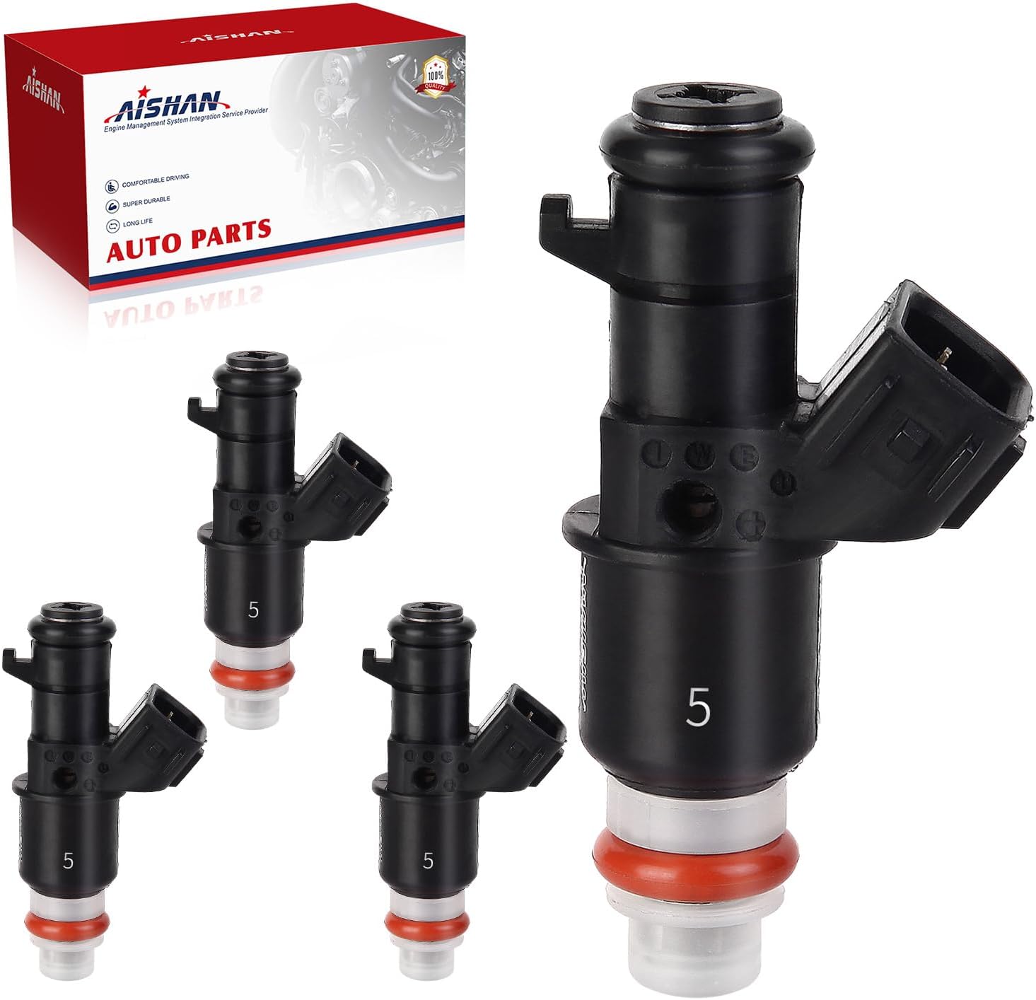 4PCS Fuel Injectors 8 Holes Compatible with Honda Civic 2012 2013 2014 2015, for Honda HR-V 2016 2017 2018 2019 2020 L4 1.8L Replace# 16450RWK003 16450-R2E-L01 FJ1201