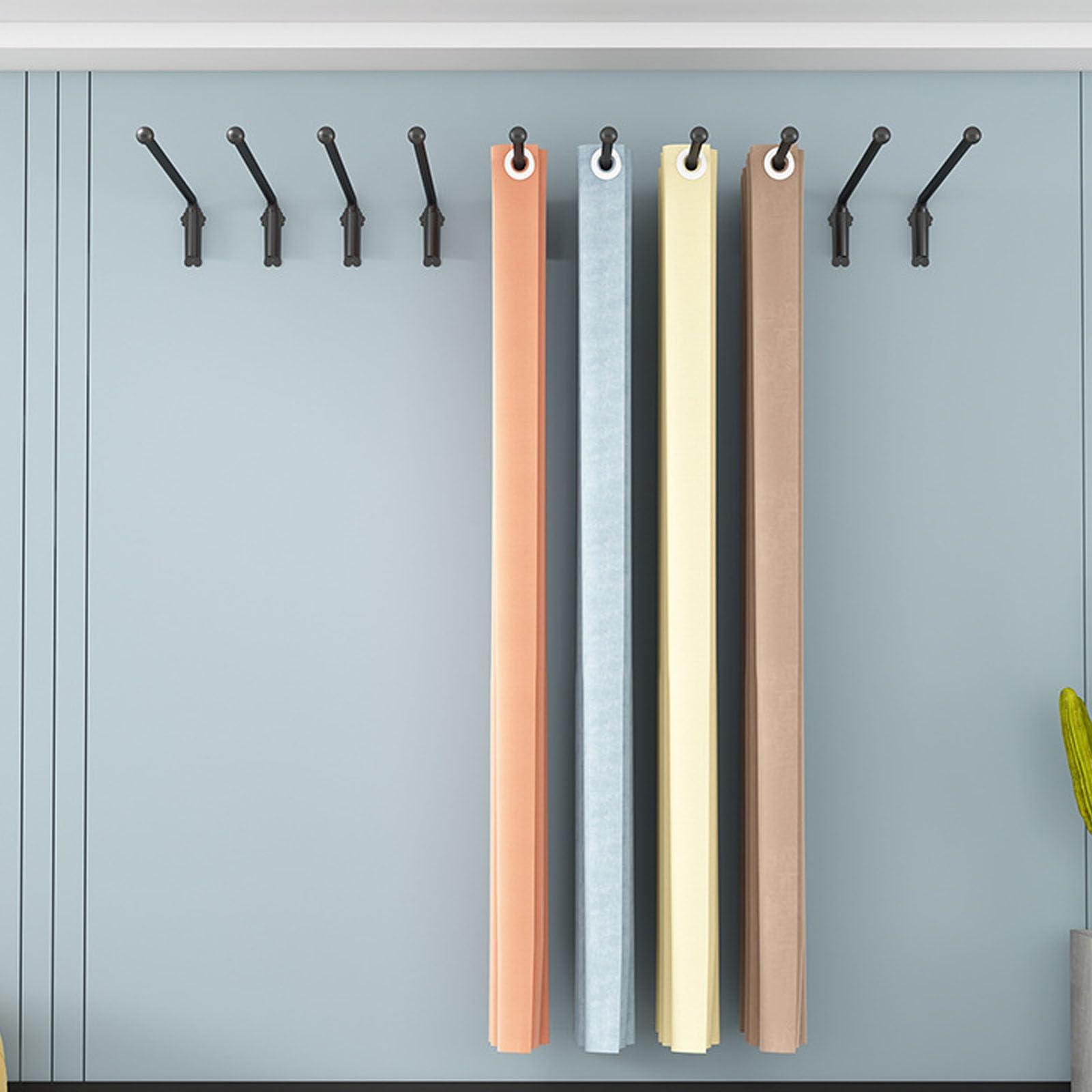 Tringles à Rideaux Noires pour fenêtres et Portes, 50 cm, Supports pour Demi-Rideaux, présentoirs latéraux pour la décoration intérieure, Solutions polyvalentes pour Habiller Vos fenêtres, d