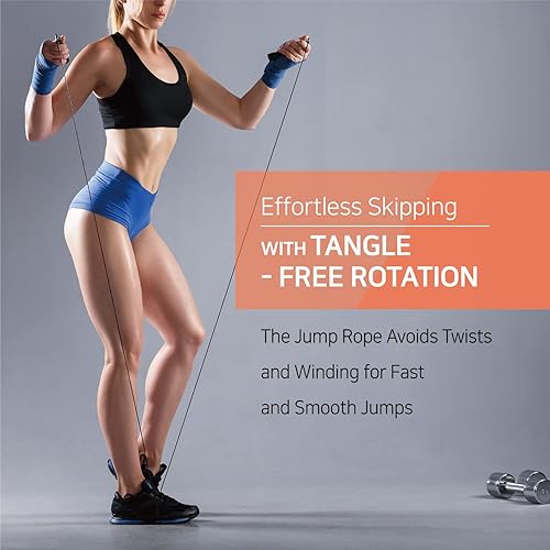 Miniatura 3 de Cuerda de saltar de ejercicio para cardio, boxeo, crossfit, cuerda de saltar ajustable para hombres y mujeres, ligera, sin enredos, fabricada en