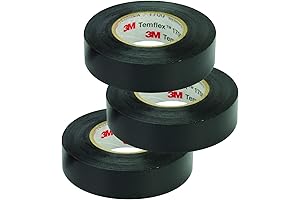 3M Temflex Electrical Tape: 3/4 Inch x 60 Feet, Black Electrical Tape (3 Rolls)