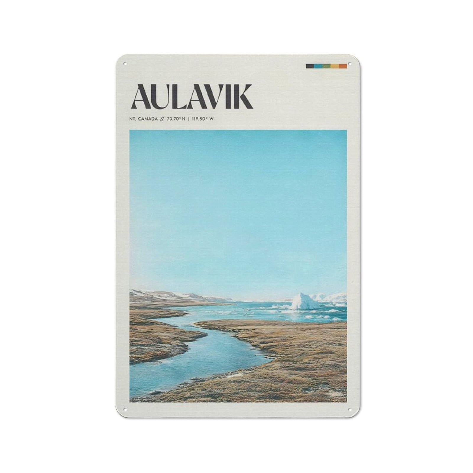 Junmoney Style-11 Aulavik National Park Metal Wall Plaque 30X20cm, Character Room Wall Plaque For Hallway, Home Bar, Garage Or Study