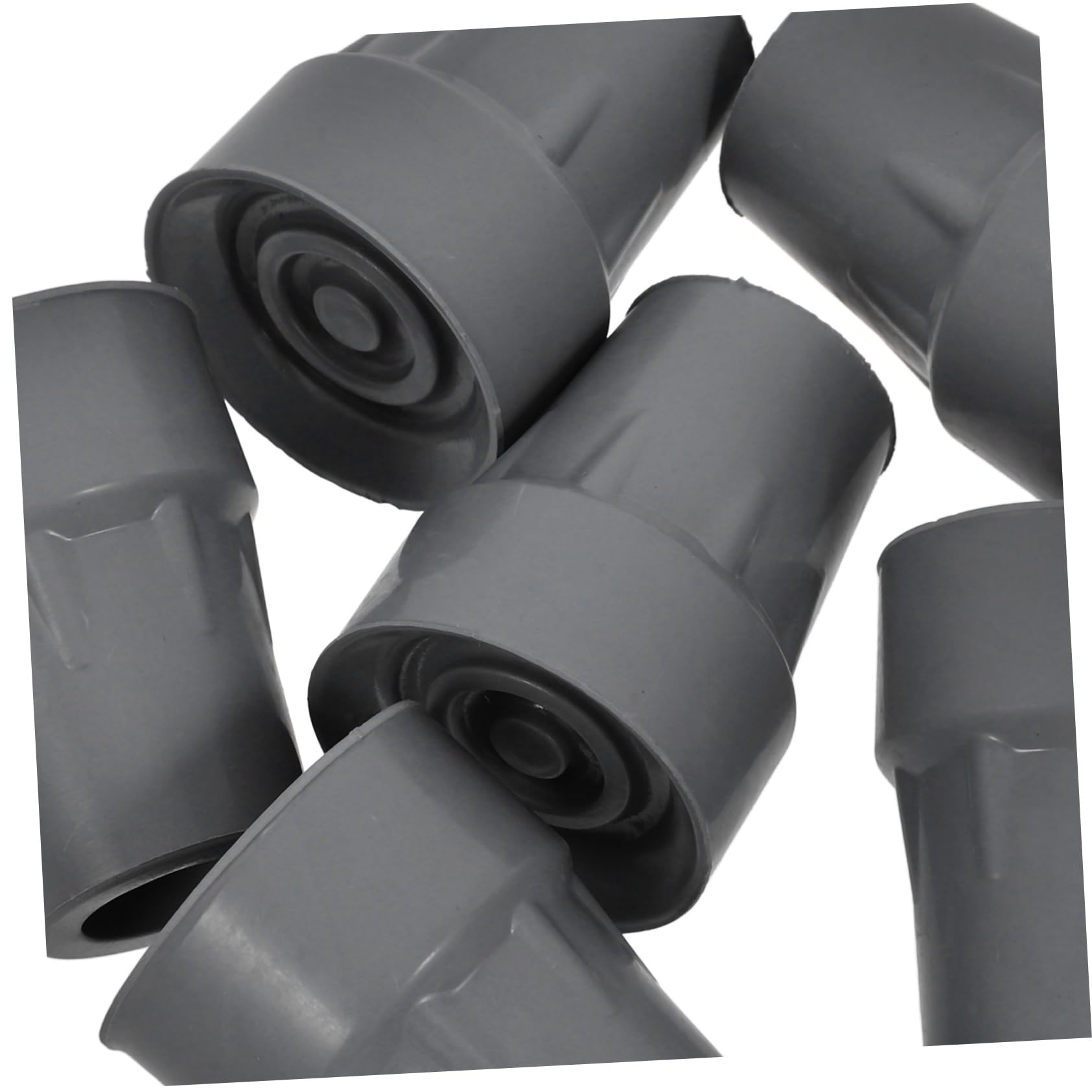 BESTYASH Alfombrilla Antideslizante Para Muletas Bastón Seniors Cubrir Apoyo Reemplazo De Fondos De Muletas Reemplazo De Puntas De Andador Caucho Grey 6 Piezas X 4