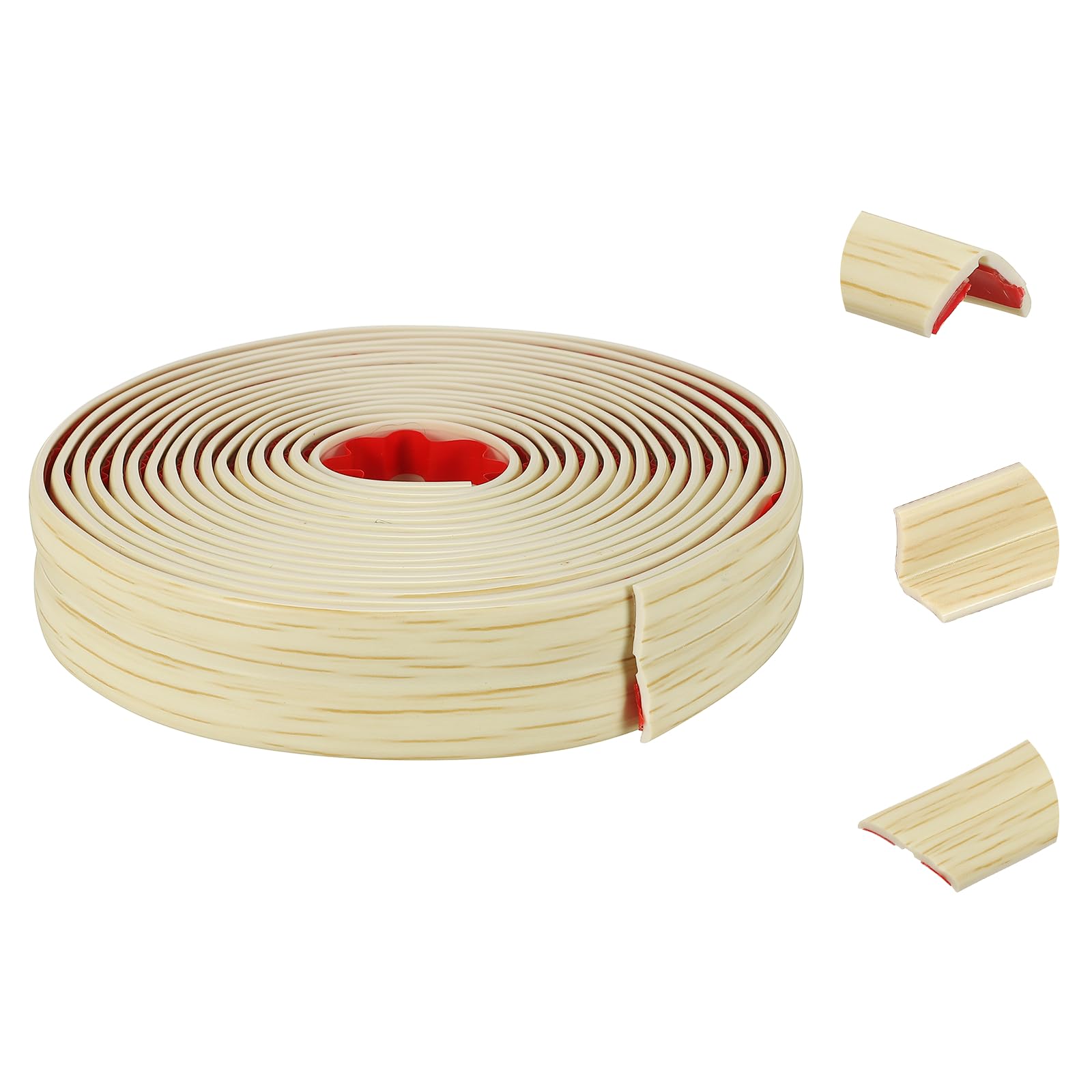 sourcing map Wall Corner Protector, 2cm x 3Meters Peel and Stick Molding Trim Wall Edge Guard, Flexible Self-Adhesive Inside & Outside Corner Trim Strip for Edge Ceiling, Maple Grain Color