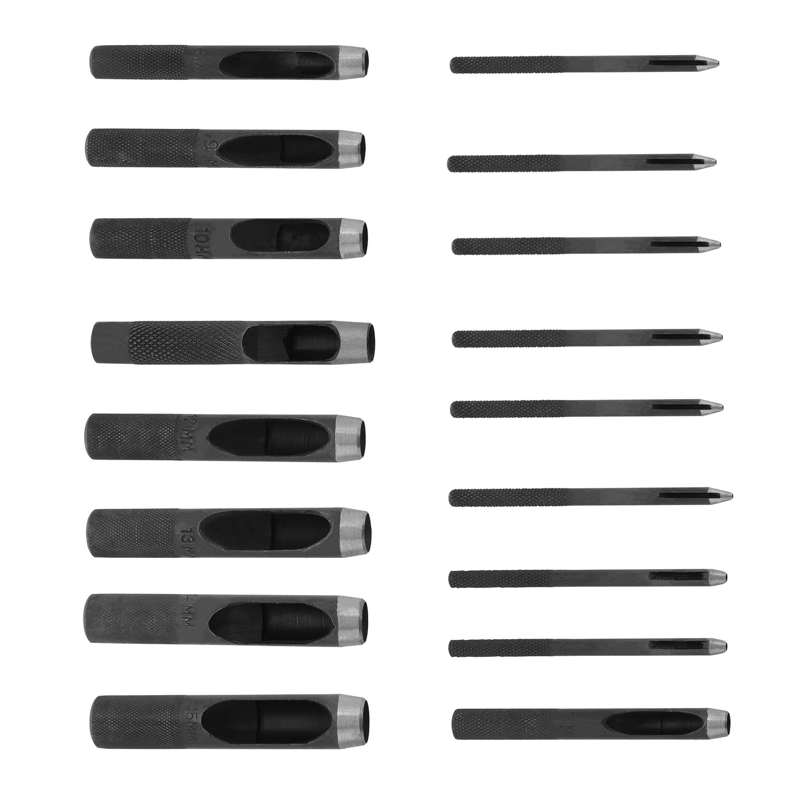 Poinçons De Trous pour Le Cuir 17 Pièces Outil Poinçonnage du Creux en Acier Travail du Perforateur Trous Ronds 4mm À 20mm Outil Poinçonnage pour Montre