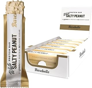 Barebells Protein riegel – köstliche Eiweißriegel mit Schokolade – zuckerarm, 20 Gramm Protein, ohne Palmöl - White Salty Peanut, 12 x 55gr