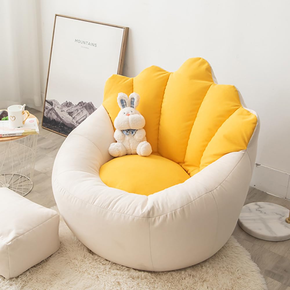 Highdi Pouf Poire Housse de Pouf pour Enfants Adultes sans Remplissage, Fleurs Pétale Filles Rangement de Jouets Stockage, Pouf Fauteuil Poire Salon Intérieur Extérieur (Rose,Aldult- 80x70cm)
