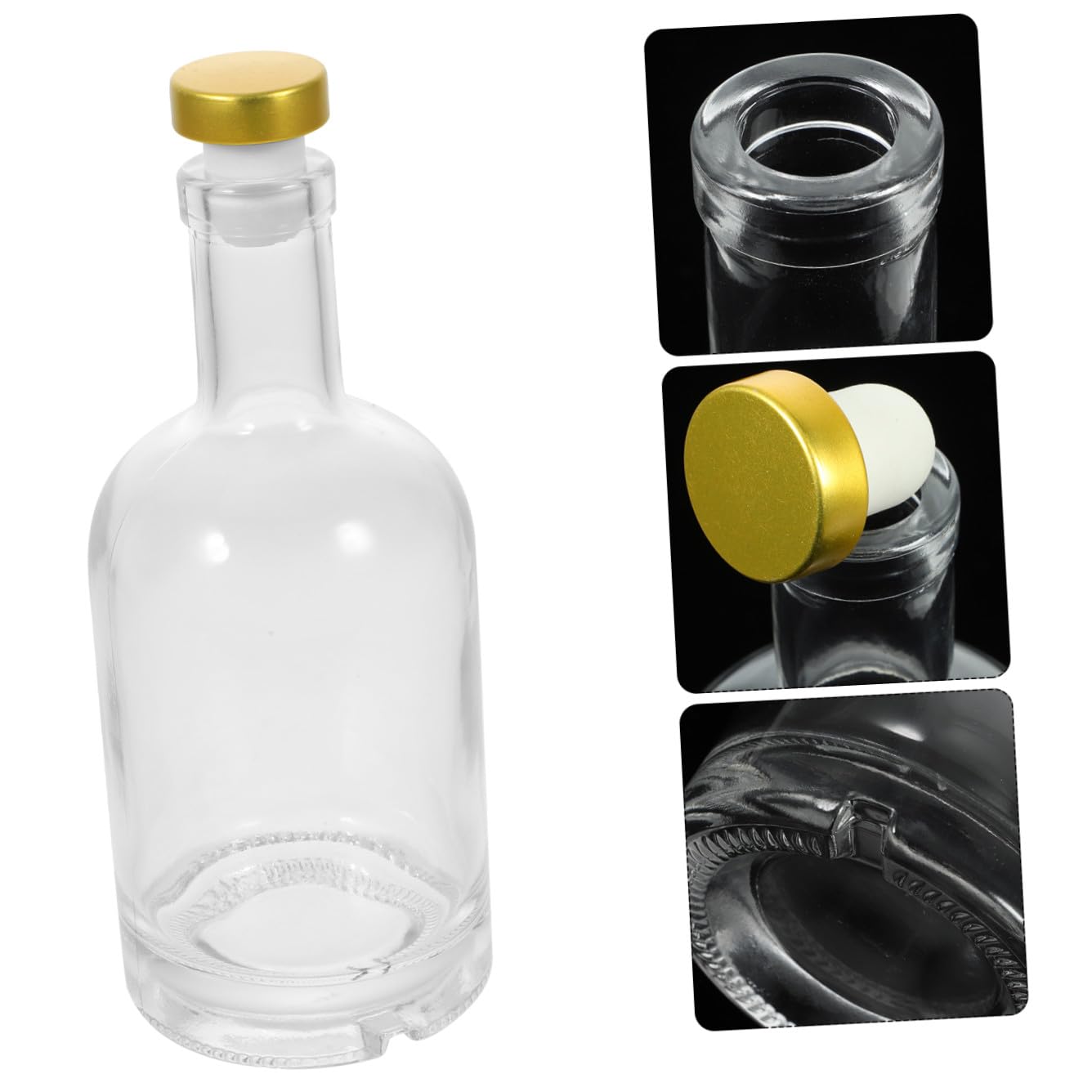 2 Stück-pack Dickwandige Glasflasche 375ml mit Breiter Öffnung