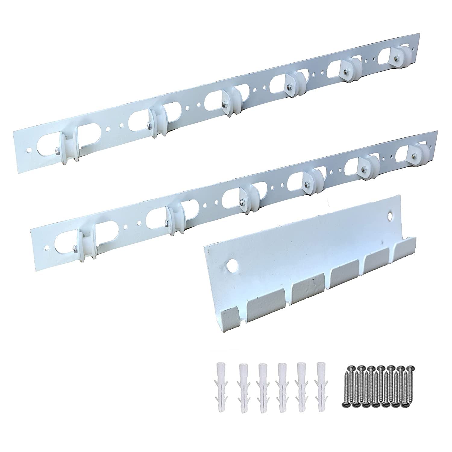 Purnima Marketing Luxury Roof Mount Pulley 1 Wall Holder 2 Ceiling Holders and Screws Kit for Ceiling Clothes Hanger for 6 Pipes-image-30