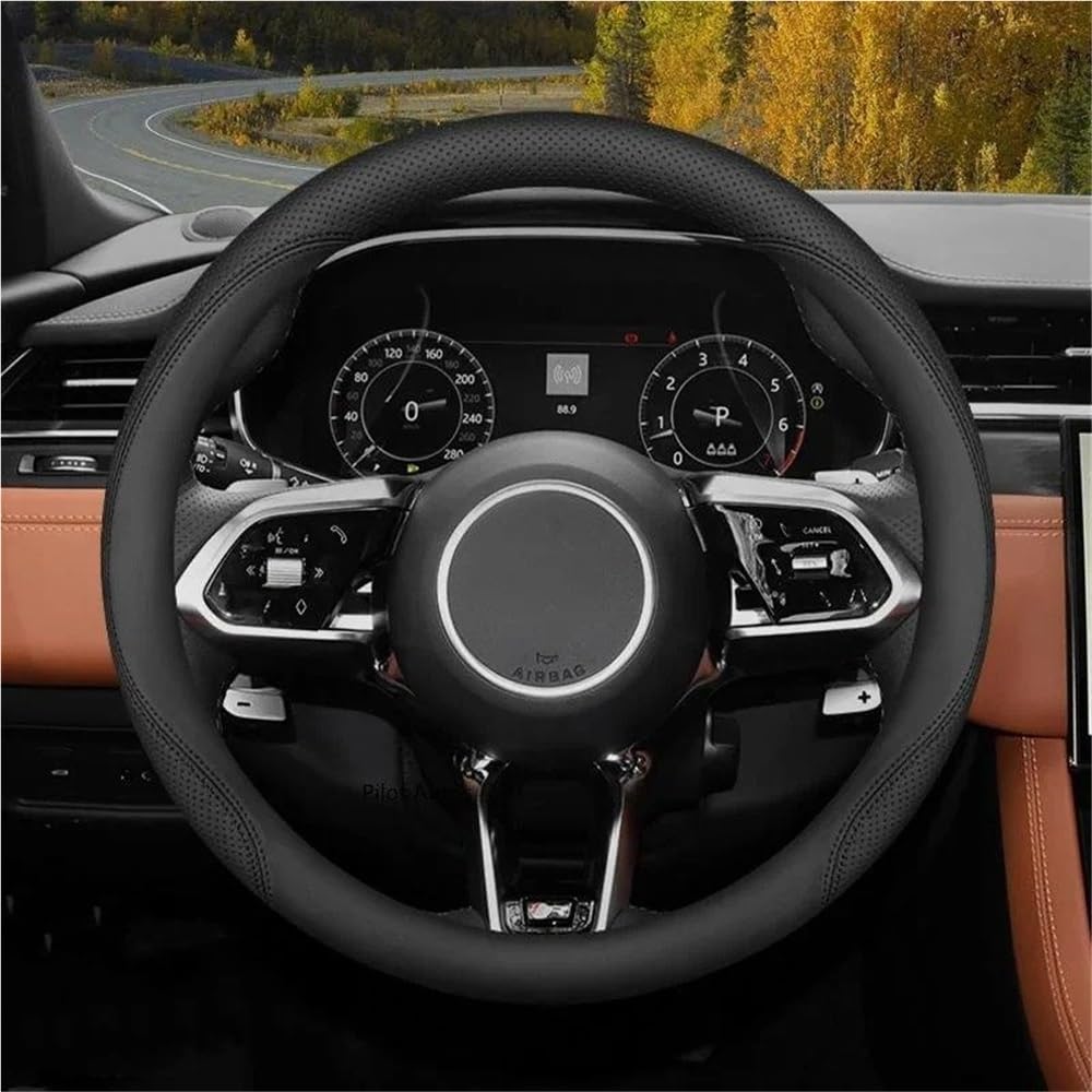 Funda para Volante de Coche Jaguar Funda Interior de Cuero Transpirable para Volante de Coche XE XJ F-Pace XF E-Pace