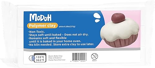 Arcilla polimérica blanca para horno, barra de 8 onzas, ideal para modelar esculpir arcilla polimérica no tóxica, segura para niños y artistas, lo