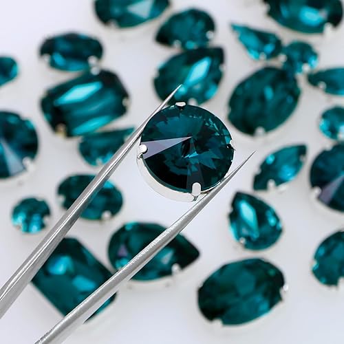 Miniatura 2 de DONGZHOU Piedra de lujo de cristal con ajuste de circón azul formas mixtas para coser diamantes de imitación cristales grandes piedra de cristal con