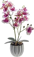 Vista 1 de Orchid Plant for Artificial Flowers,Orchid Arrangement，plantas artificiales decorativas Silk Phalaenopsis Orchid Flower with Solid Plastic Vase for
