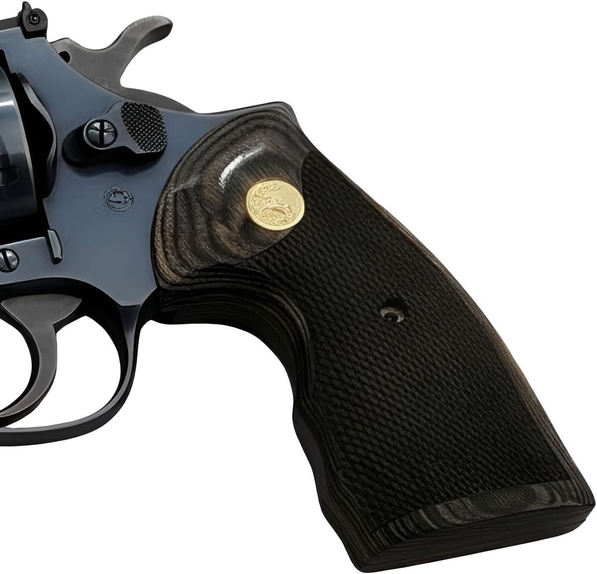 Black Rosewood Grips with Medallion for The Colt Python Grips, Colt Python 2020 Grips, Colt 2021 Anaconda