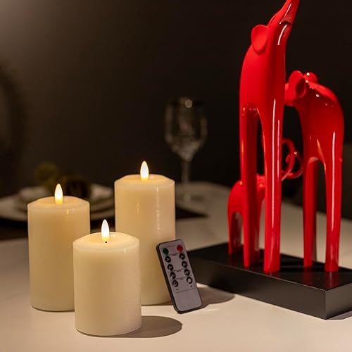 Miniatura 133 de Angelloong Velas parpadeantes de cristal transparente, sin llama, funcionan con control remoto y baterías, velas LED con temporizador, románticas