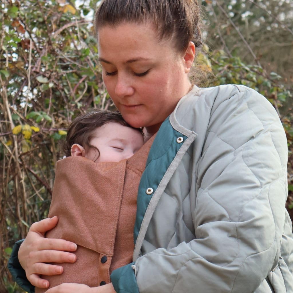 Guizy - Porte-bébé Physiologique Naturioù - Ceinture Tournante Tékizy - Pack Accessoires Inclus- Brun Sarrasin