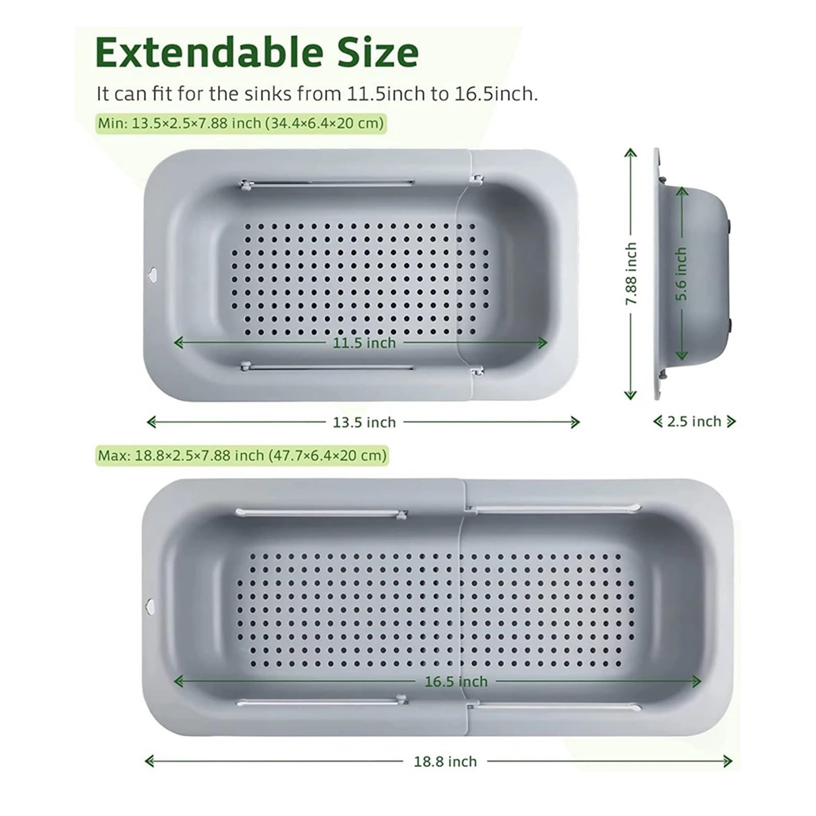 Inicio Colador Sobre El Fregadero for La Cocina Cesta Verduras Frutas Plegable(Grey)