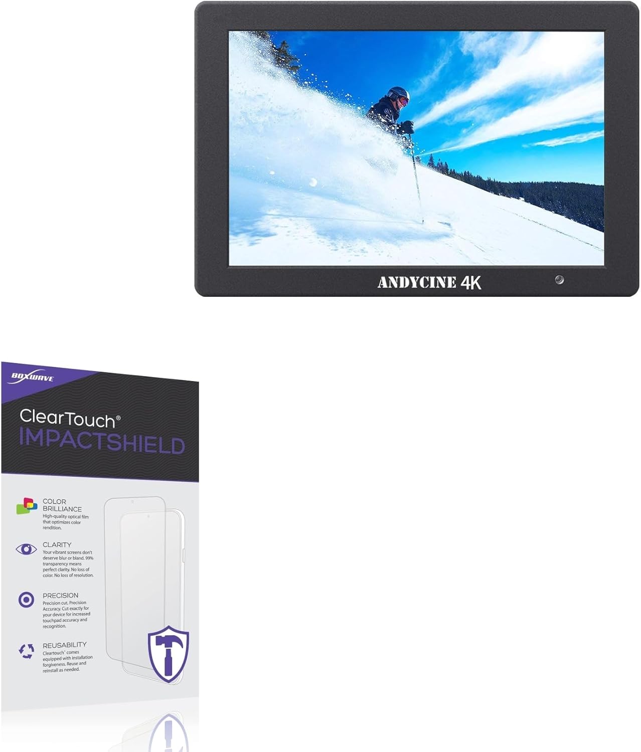 BoxWave Screen Protector Compatible With Andycine T7 - ClearTouch ImpactShield (2-Pack), Impenetrable Screen Protector Flexible Film