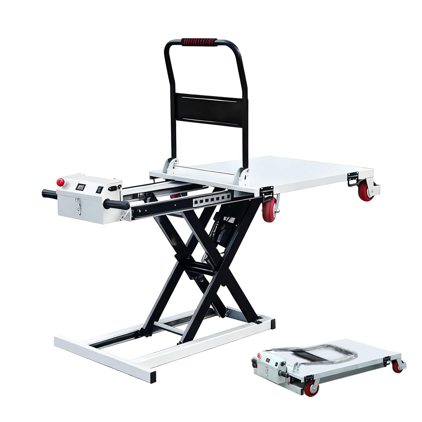 Table Élévatrice Hydraulique Électrique - Capacité jusqu'à 500kg (1100lbs) - Chariot de Manutention avec Panneau de Commande et Arrêt d'urgence - Hauteur 1,2m Max - Idéal pour Entrepôt et Atelier