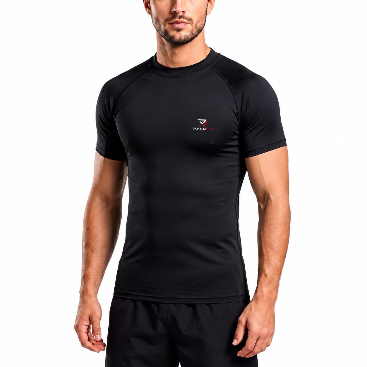 Men's Half Sleeve Compression T-Shirt | Dry-Fit Stretch Sports Tee | Moisture Wicking Athletic Gym T-Shirt for Workout, Running, Training, Fitness & Yoga-picture-33