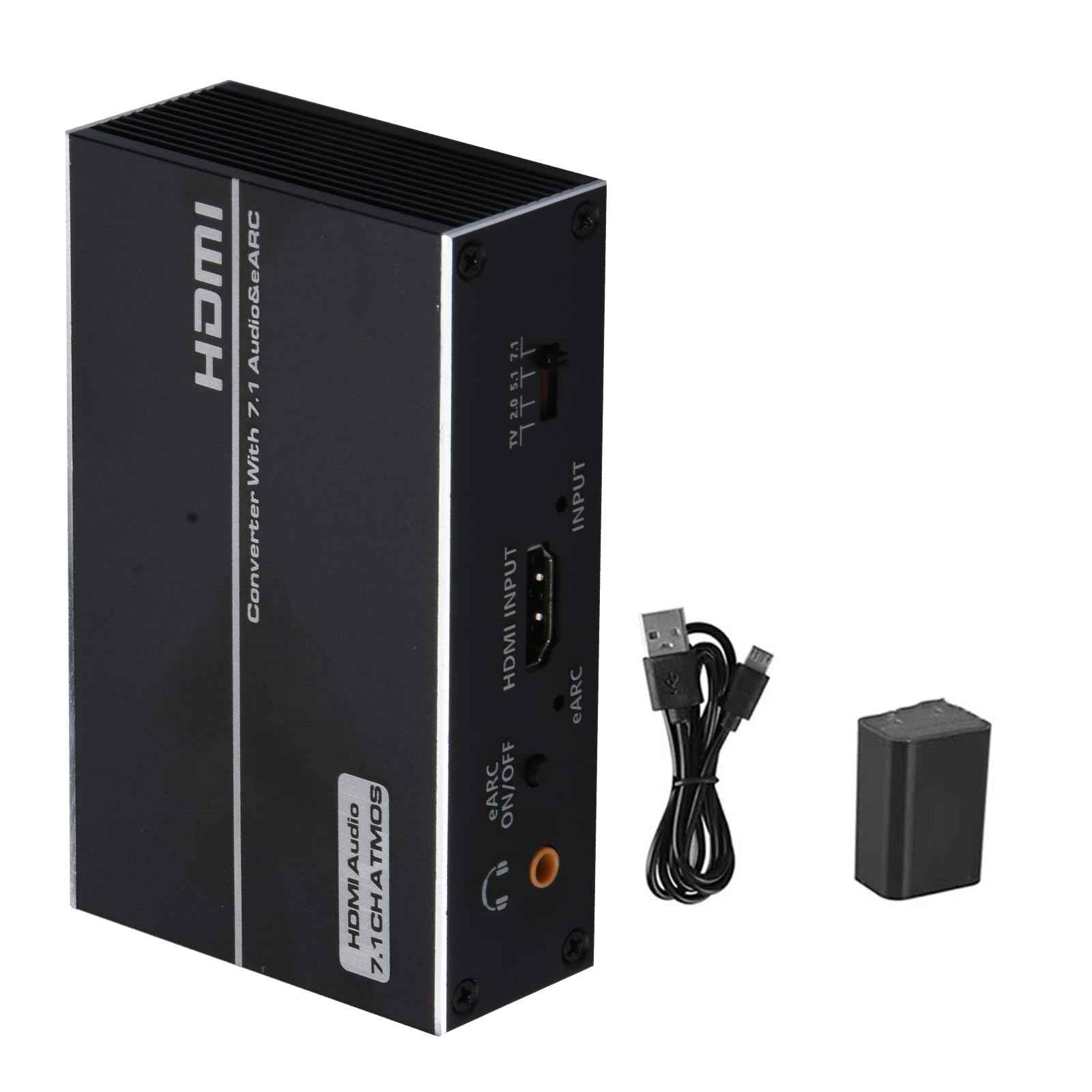 4K@120Hz EARC Audio Extractor, Converter Sound Bar HDMI 2.0 AUX Audio Adapter Splitter Converter