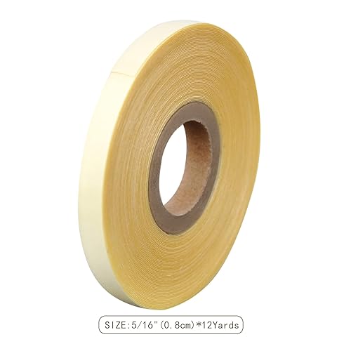 Miniatura 2 de ColorYoung 516"(0.8cm)*12 yardas cinta de repuesto de cinta de doble cara de extensión de cabello para cinta en extensión de cabello (amarillo)