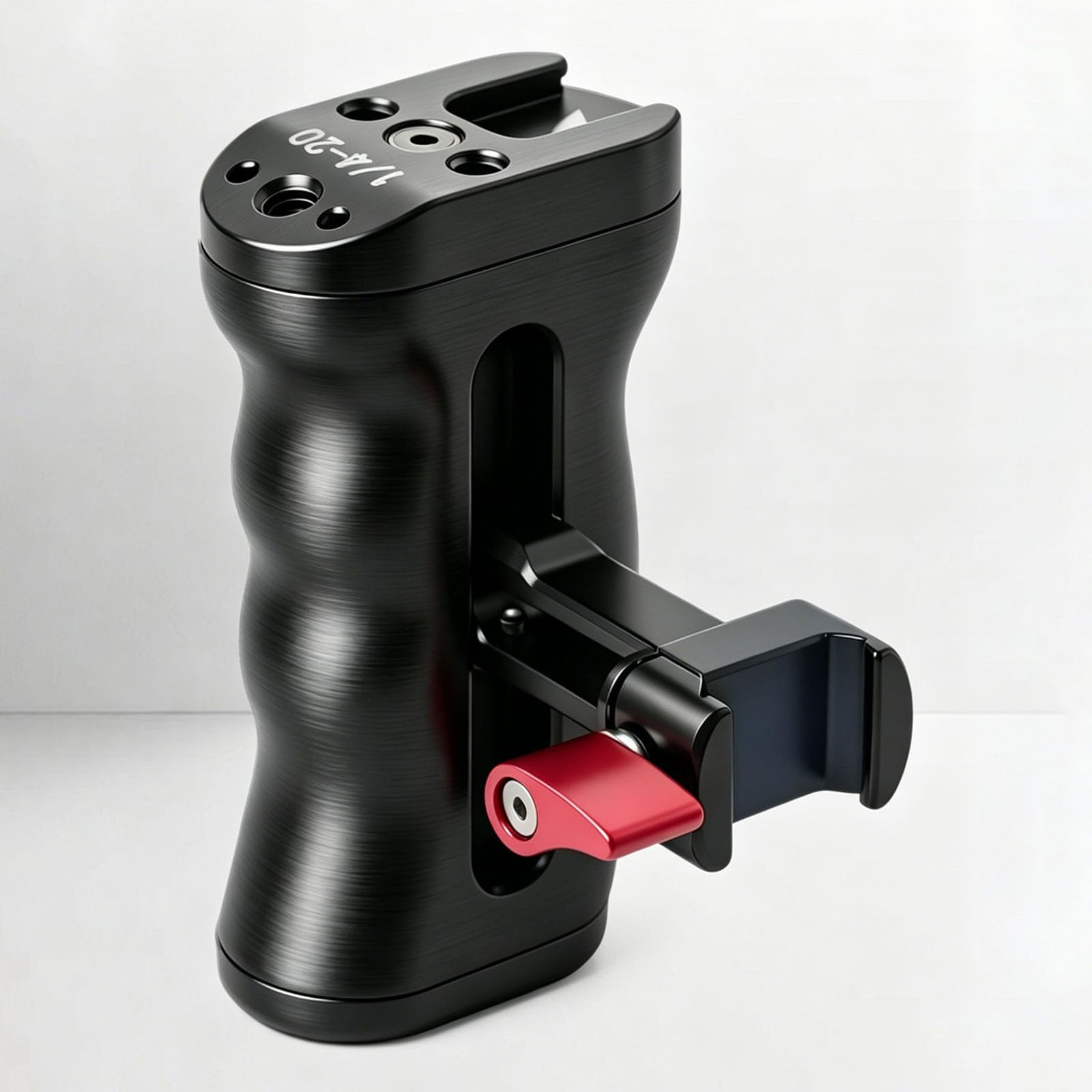 Maniglia laterale per fotocamera con piastra a sgancio rapido scorrevole in plastica di alluminio costruita per stabilizzatori regolabile in alto in basso a sinistra a destra