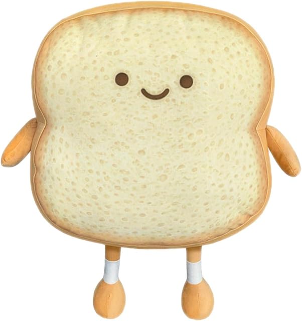 Faderr Throw Pillow, Cartoon Toast Bread Throw Pillow, Funny Sofa Cushion Plush Pillows, Novelty Toast Bread Pillow Plush Stuffed Toy for Car Home Decor