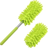 Vista 1 de Microfiber Duster for Cleaning, Tukuos Hand Washable Dusters with 2pcs Replace Microfiber Head, Extendable Pole, Detachable Cleaning Brush Tool for