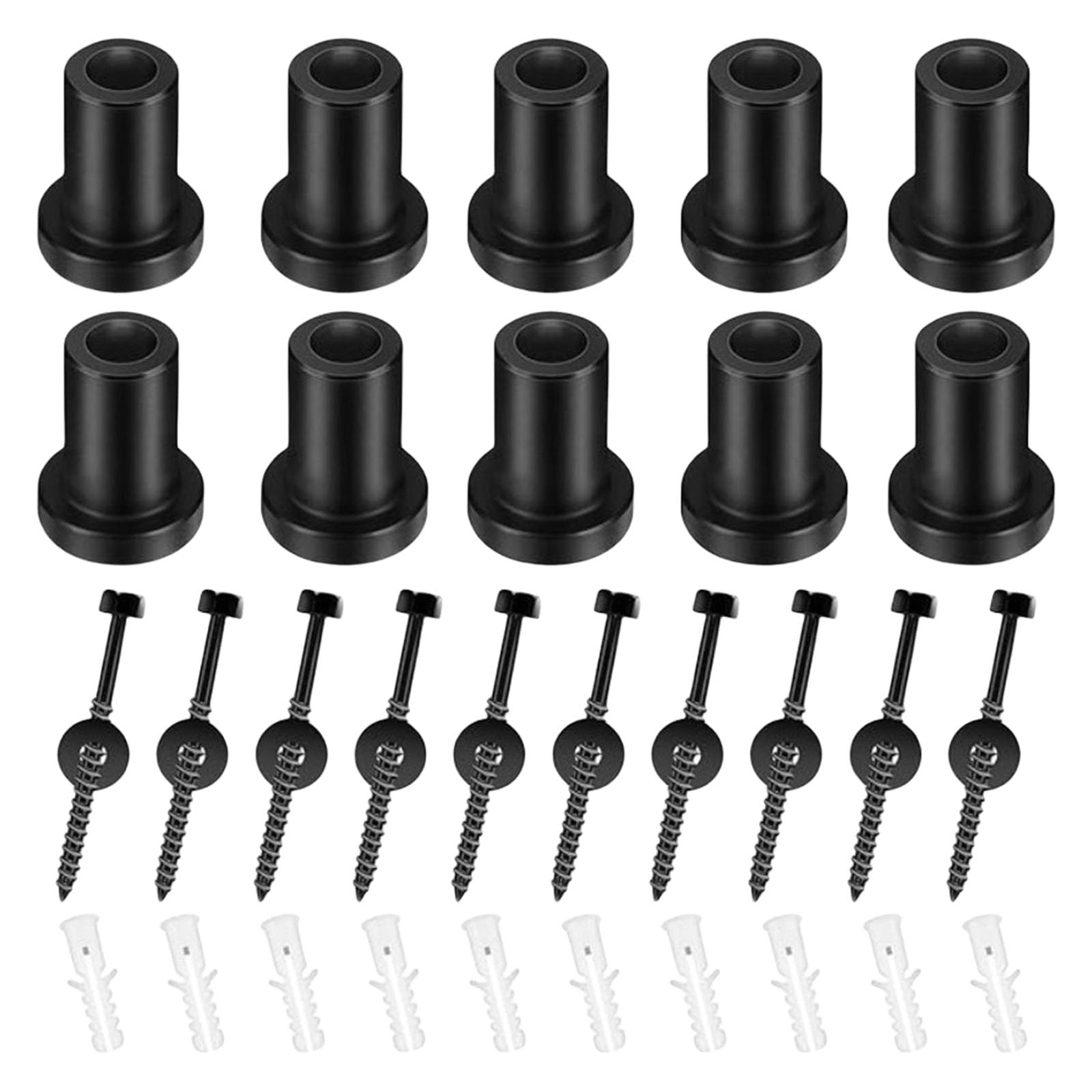 10Pieces Sliding Barn Door Hardware Spacers Set Includes Wall Anchors Screws Lags Bolts for Track Connection Stability Track Connection Device