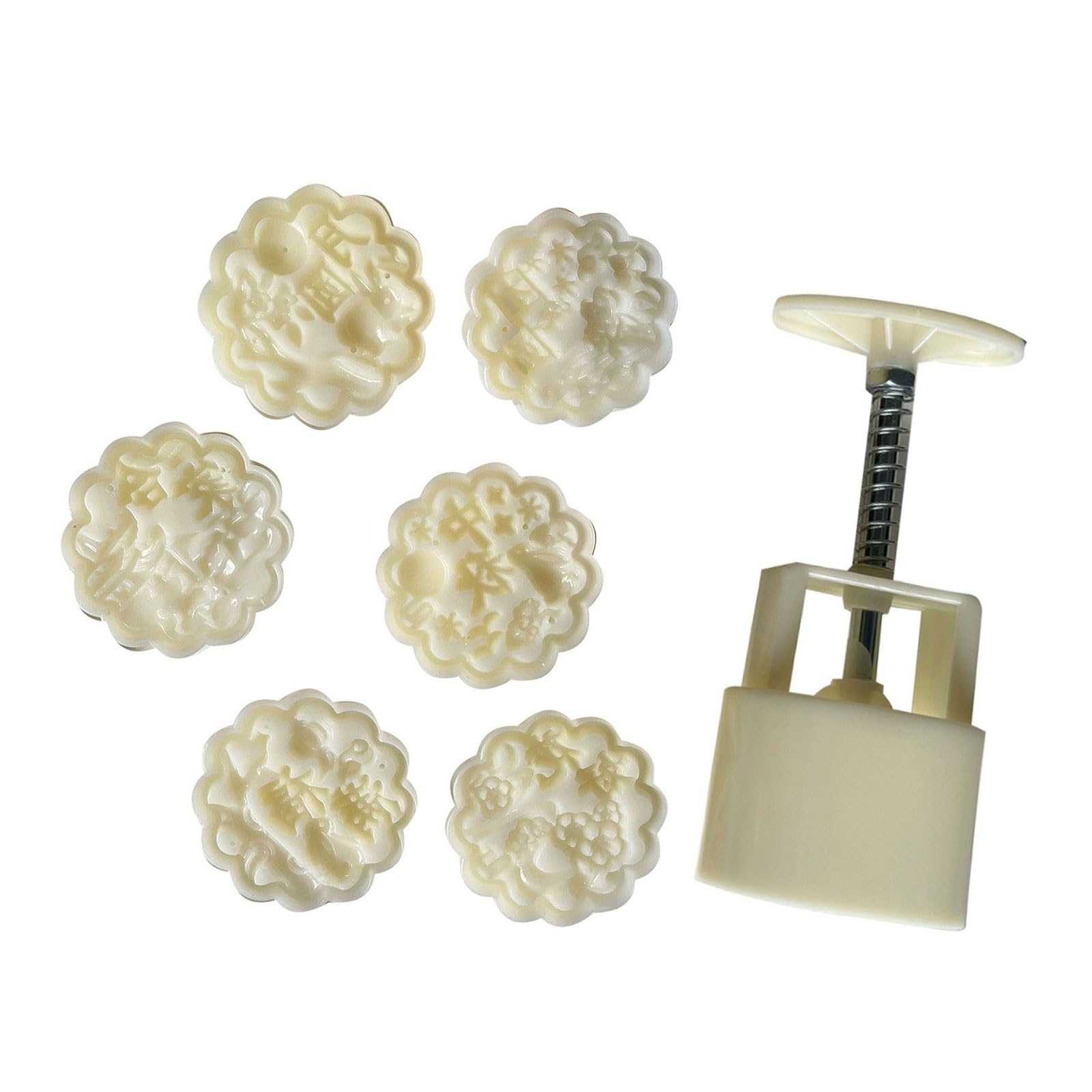 MALSSE Shape Pastries Mold Hand Pressed Cakes Maker Round Bean Pastes Cake Mold Dessert Bakewares for Cooking Lover Hand Pressed Cake Maker