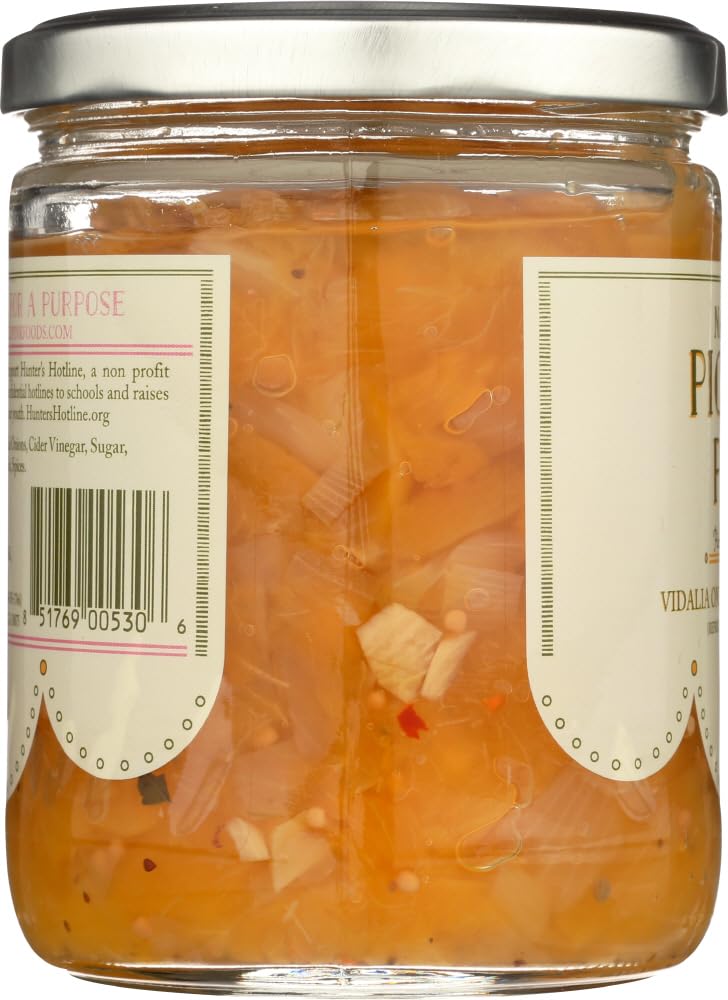 Pickled Pink Vidalia Onion & Peach Relish (16 oz Jar); Gourmet Artisan-Crafted Fruit Relish Pickled in Seasoned Brine, All-Natural
