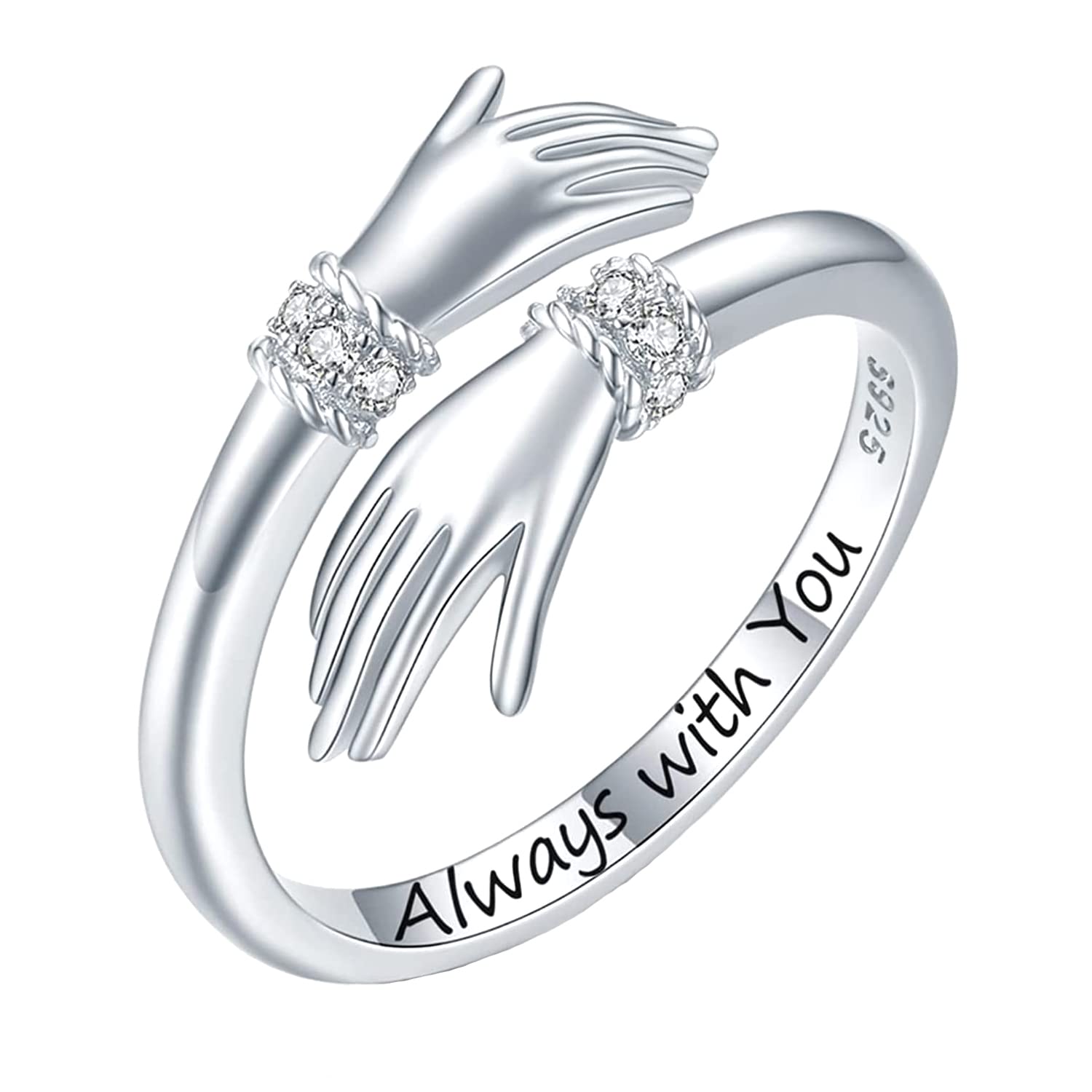 Adjustable Crystal Ring for Women and Girls | Silver Toned Finger Ring | Birthday, Anniversary, Valentine Gift for Wife