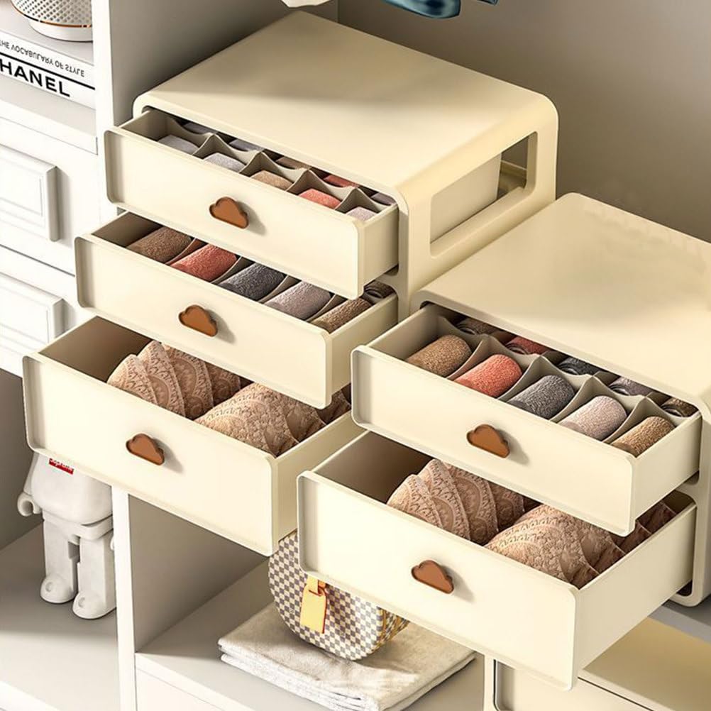 Organiseur de tiroir pour sous-vêtements – Bacs de rangement pour chaussettes, soutien-gorge, cravates et ceintures – Boîte de rangement pour vêtements pour une organisation propre et bien rangée