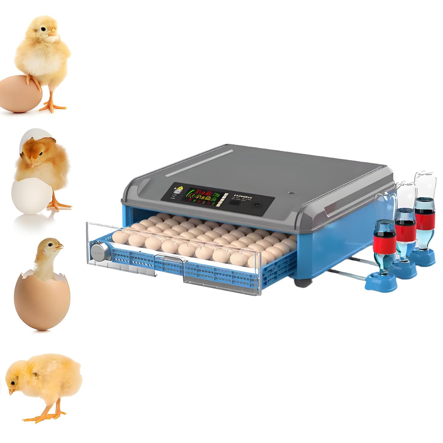 LZDOYY Egg Incubator for Hatching Eggs with Auto Turn, Temp & Humidity Control, Built-in Candler Large Capacity Egg Incubator for Chicken Duck Goose Eggs 100