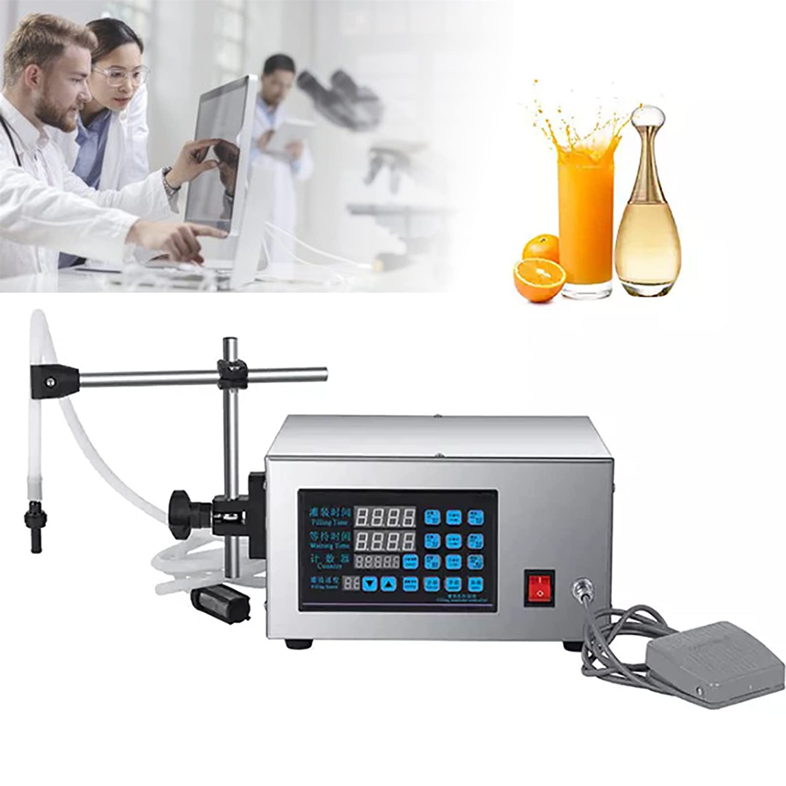 AYCDL Electric 5-3500ml Liquid Filling Machine, Automatic Digital Control Bottle Filling Machine for Oral Liquid, Trial Pack, Perfume